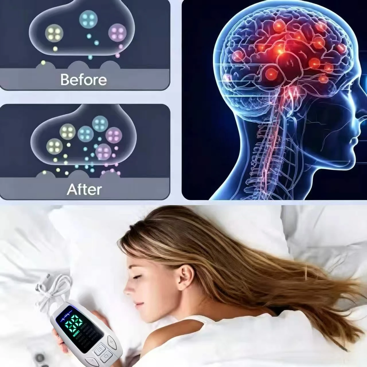 USB-C Vagus Nerve Stimulator, Fast Charge Portable Device for Travel, Sleep Support, Anxiety and Headache Relief