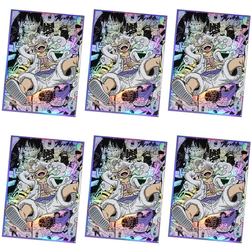 

60pcs High-Quality Laser Holographic Anime Card Sleeves, 66x91mm, Durable PP Material, Standard Size for MTG Trading Cards