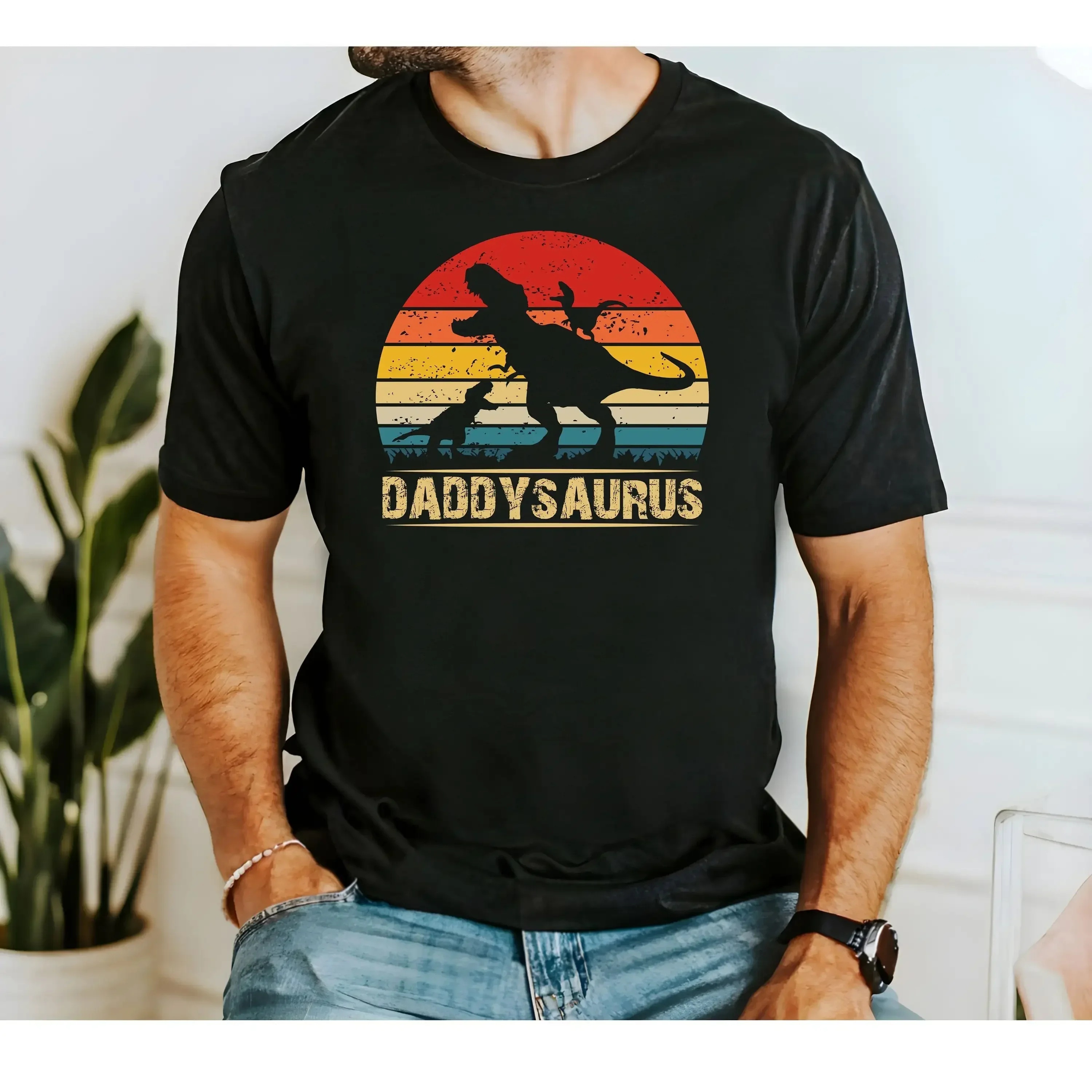 Daddysaurus T Shirt Dinosaur Dad Funny Father s Day for Daddy Dino Vintage Saurus