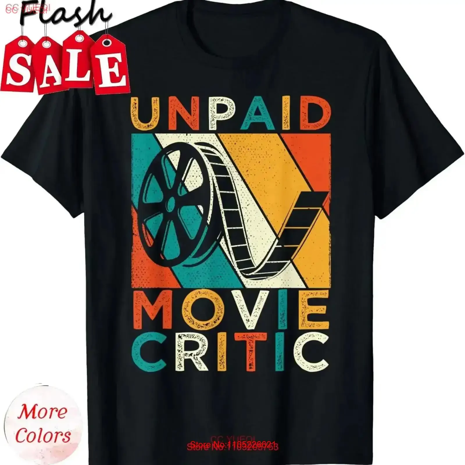Unpaid Movie Critic T Shirt Film Cinema Motion Picture vintage Washed Versatile fashion Comfortable Casual vintage Washed