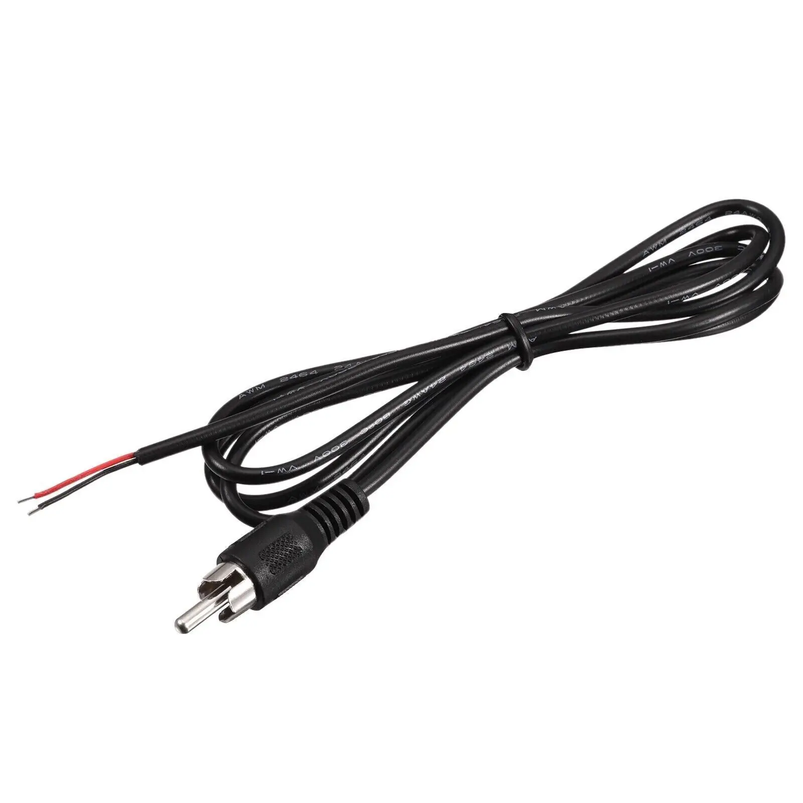 2-Pack 10ft RCA Male Plug To Bare Wire Audio Speaker Cable – 24AWG Pure Copper Repair Cord for HDTV, Subwoofer, Stereo Receiver, Amplifier & Home Theater Systems, PVC Flexible Replacement Wire view 3