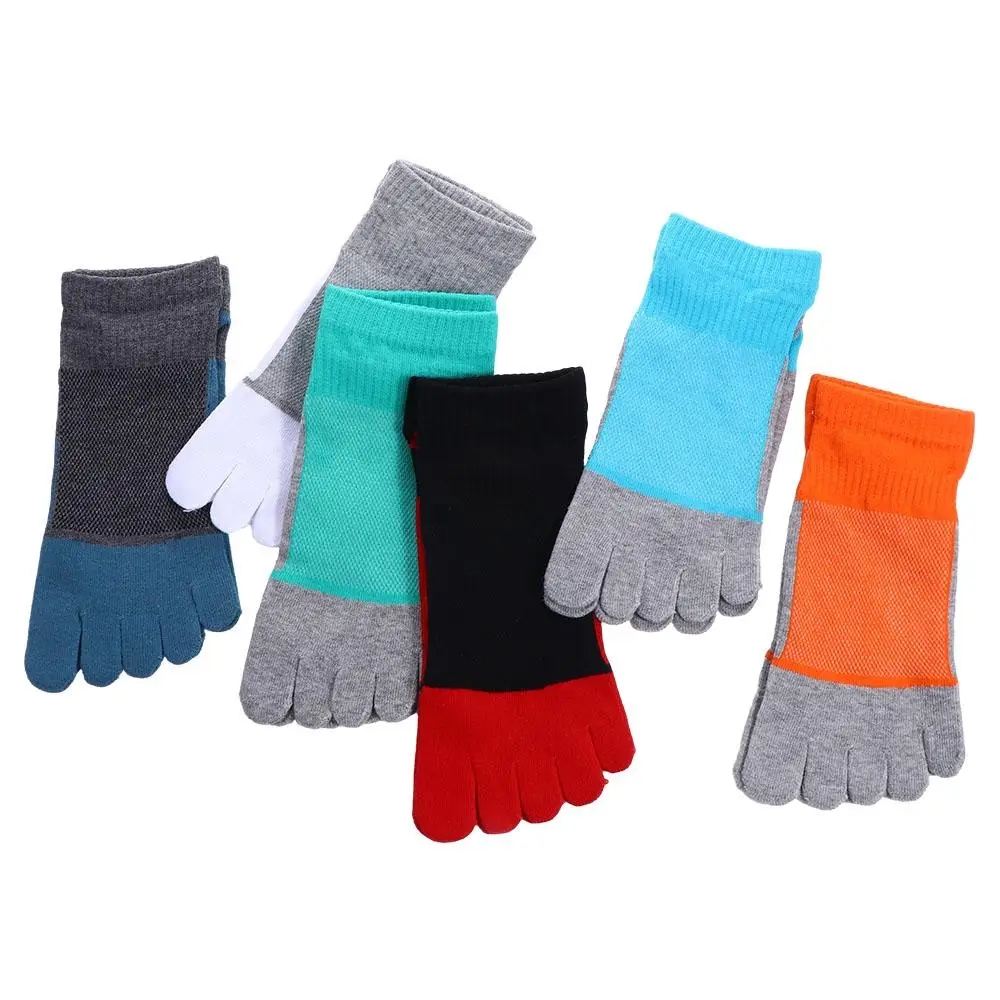 Colorful High-quality Breathable Comfortable Pure Cotton Sports Five Finger Socks Ankle Socks Men's Socks No Show Ankle Socks
