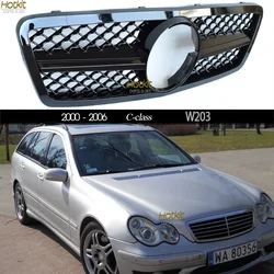 Front Bumper Grille Replacement Radiator Grill 1-Fin Type for Mercedes W203 C Class Sedan Estate 2000 - 2006 C200 C230 C240 C320