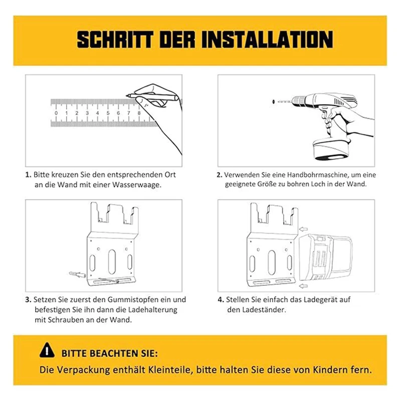B03B-Multifunctional Wall Mount Bracket For Dewalt 20V Battery DCB115 Charger