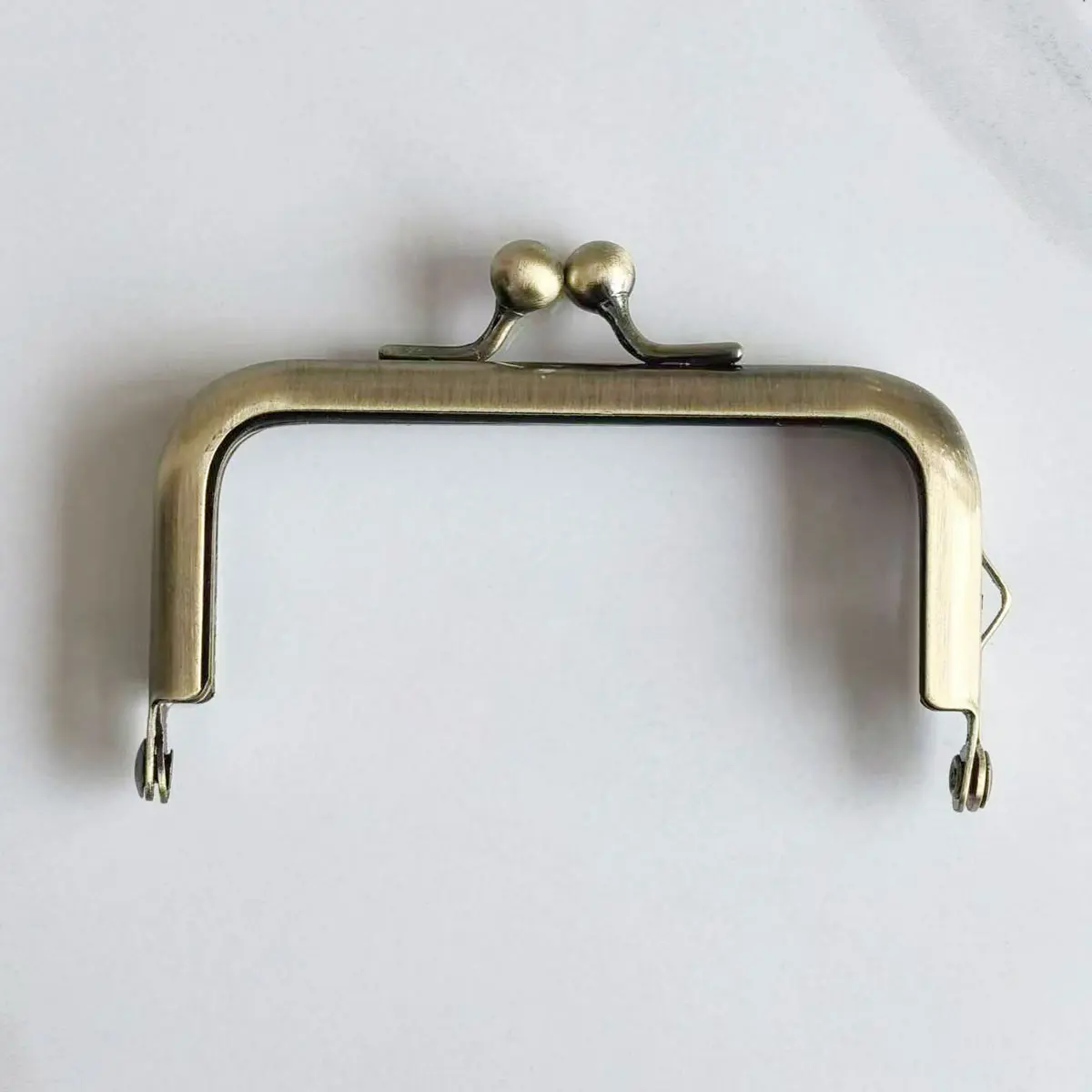 Smooth Metal Clutch Buckle 8cm Long Square Purse Frame NO Sewing Holes Kiss Clasp for Coin Bag DIY Luggage Accessories Hardware