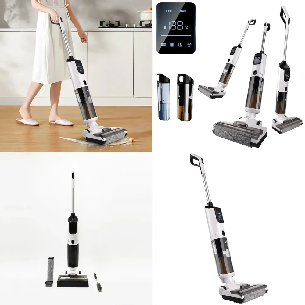 COMPASS Portable Cordless HEPA Wet/Dry Vacuum Cleaner Self-Cleaning LED Display Voice Assistant for Home Hotel Use Brushless