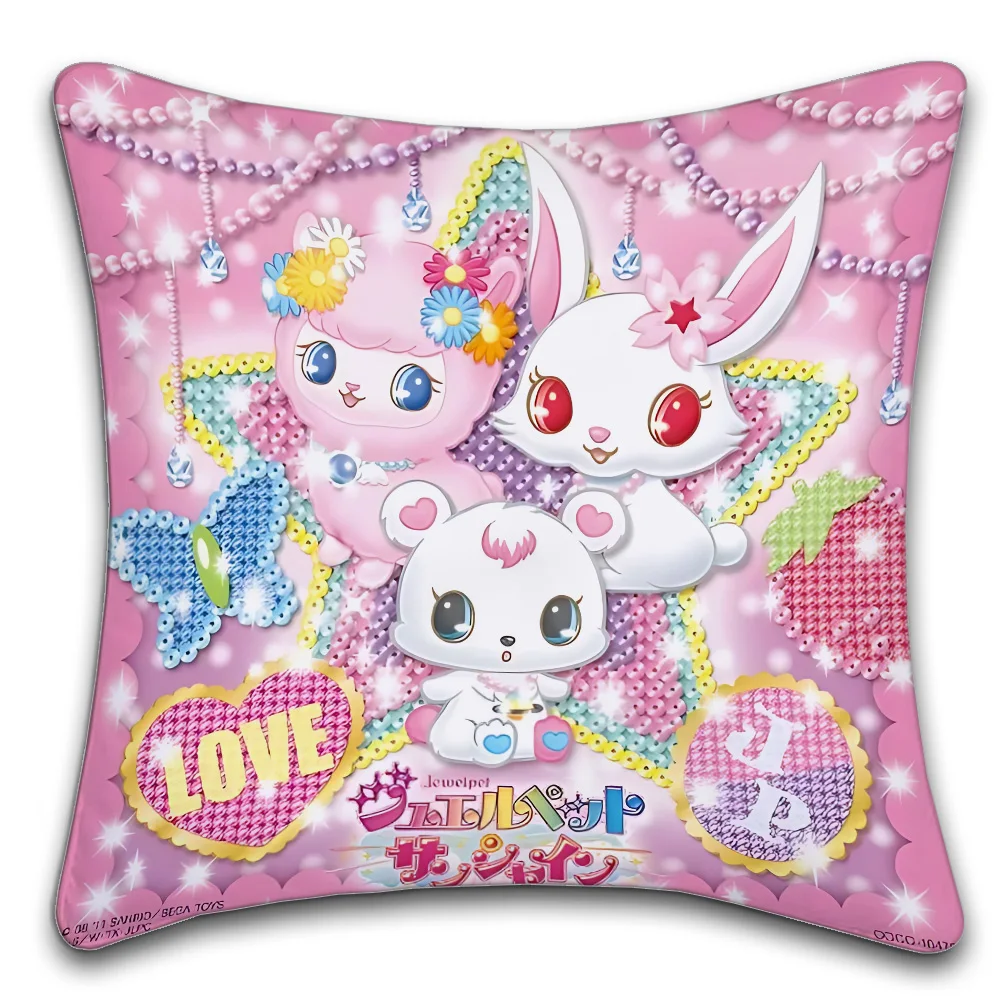 Sanrio JewelPet Cartoon  Pillowcase toon Gift Cushion Cover Bedroom Home Sofa Chair Seat Decor pillow case