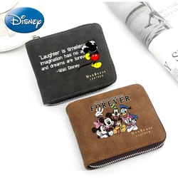 Mickey Minnie Mouse Men Women Wallet Coin Purse Cartoon Disney Children Wallet Card Holder Coin Storage Short Paragraph Bag Gift