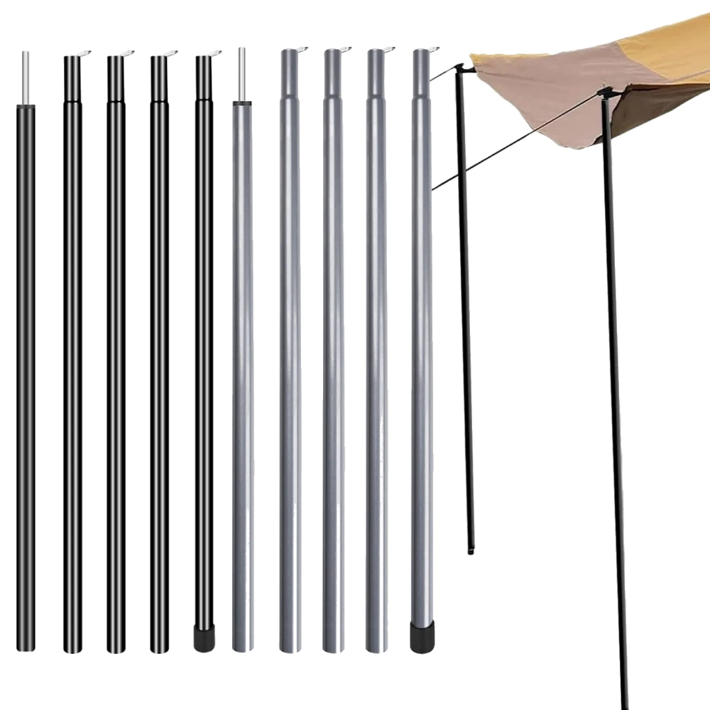 Juego de 2 postes de lona para tienda de campaña, postes universales telescópicos ajustables de aluminio para toldo de acampada, accesorios para tienda de campaña para dosel de habitación