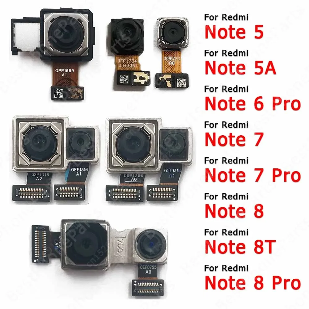 Camera Module For Xiaomi Redmi Note 7 8 Pro 8T 5 5A 6 Back Rear Camera Replacement Backside View Flex Repair Spare Parts