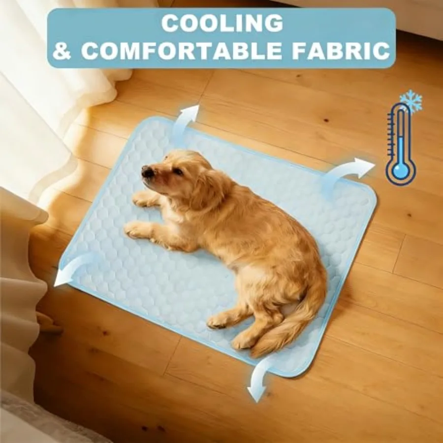 Dog Cooling Mat: Anti-Slip and Washable Cooling Pad for Medium Dogs, Indoor and Outdoor Pet Cooling Blanket for Sofa, Kennel, C