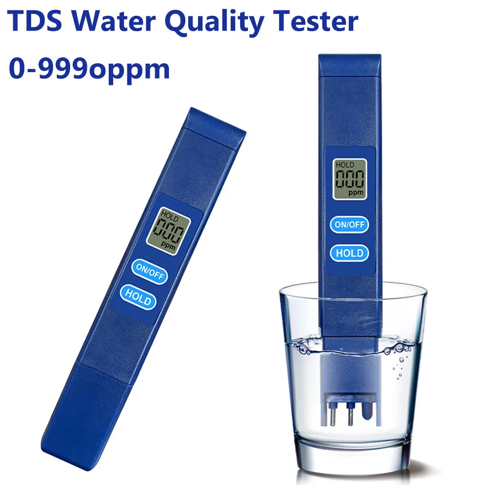 TDS Meter Digital Water Quality Tester PH Meter Tester 0-9990PPM TDS&EC LCD Water Purity PPM Aquarium Filter for Farming Pools