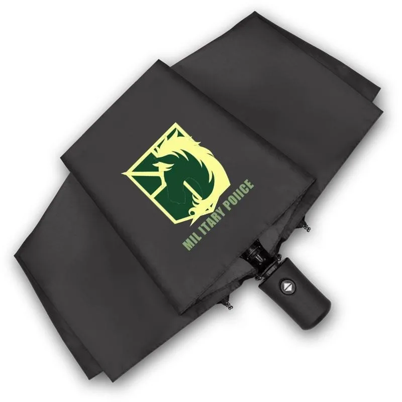 ブラックホワイト、進撃の巨人、進撃の巨人、アニメ、防風抗紫外線、自動雨コンパクト傘女性男性用