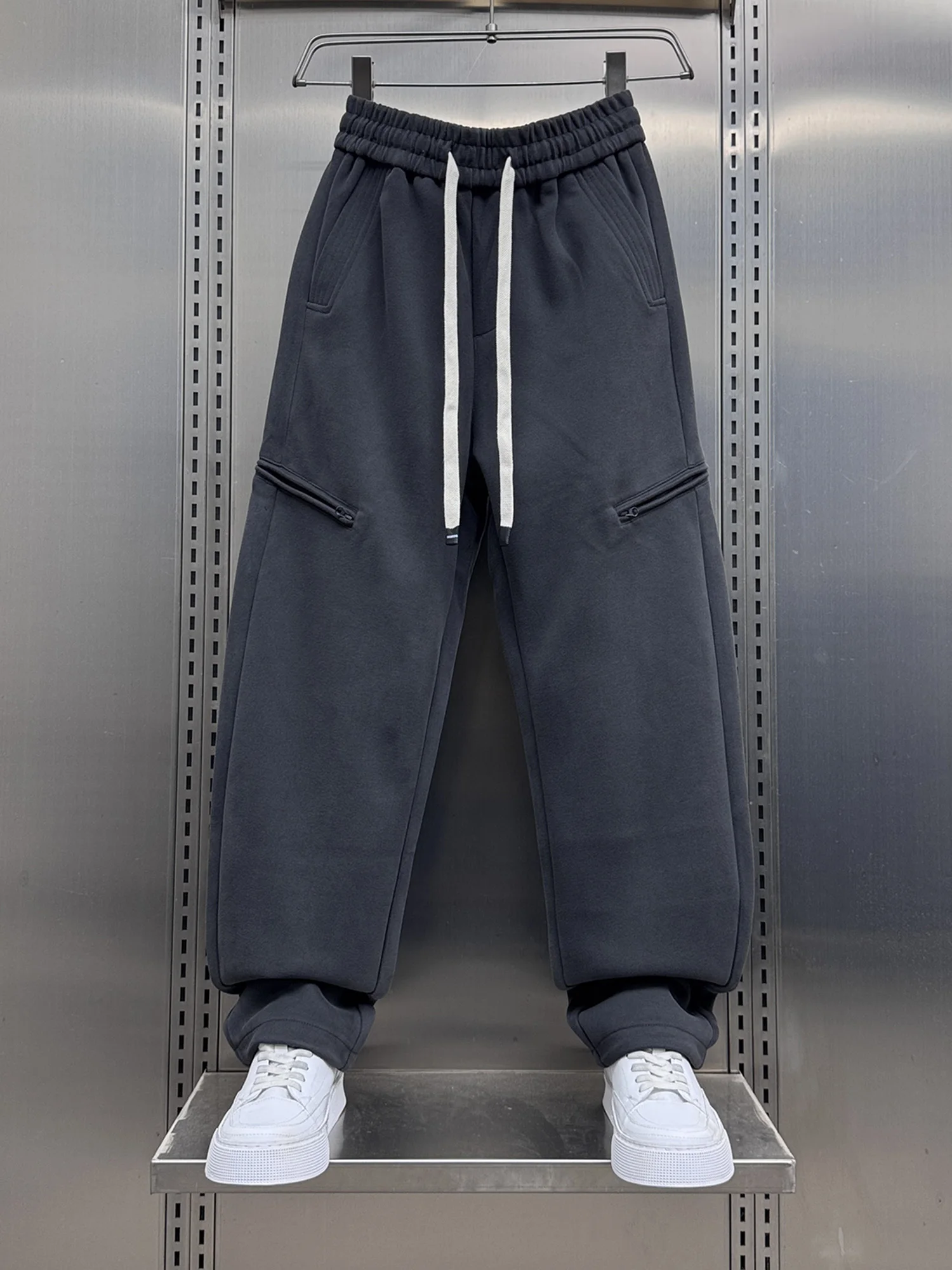 

American Sle Loose Casual Wide Leg Sport Pants Men's Straight Thiened Workwear Sweatpants Autumn Winter New Arrival