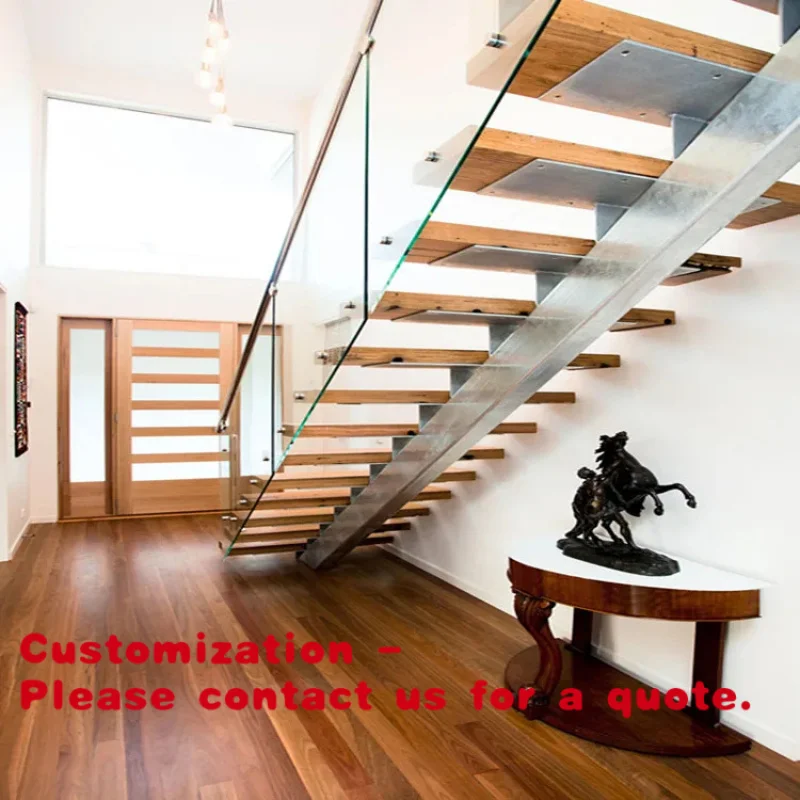custom.Prima Custom Sizes Available Waterproof Durable Straight Staircase with Glass Railing