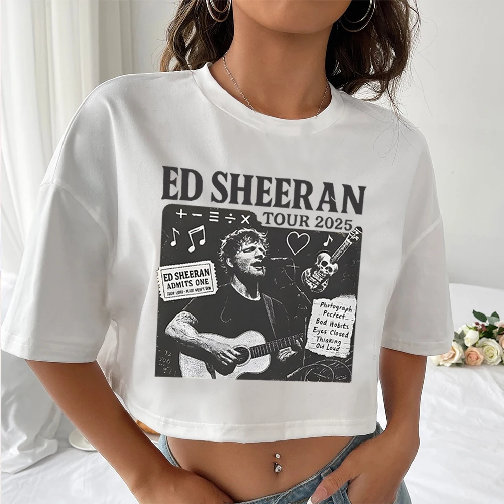 

Ed Sheeran Tour 2025 Cropped Tops Ed Sheeran Merch Short Sleeves Crop Tops