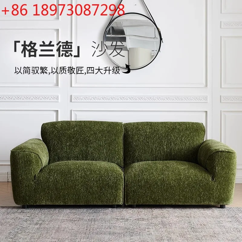 أريكة فرنسية كلاسيكية لغرفة المعيشة الإيطالية البسيطة وشقة صغيرة صف مستقيم من البتلة ومسند الظهر من القماش #1