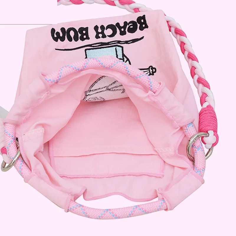 MINISO SNOOPY Nylon Cartoon Ten Thousand Needle Embroidery Embroidery Flower Drawstring MINI Phone Bag Crossbody Handbag Gift