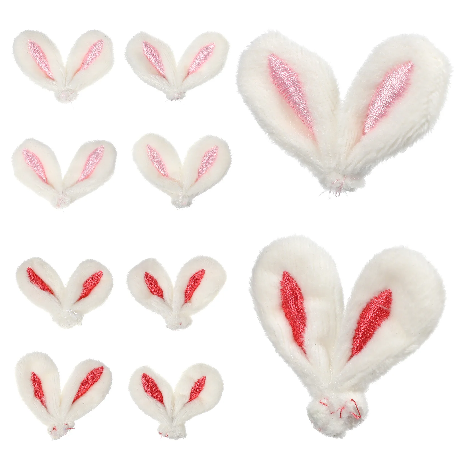 10Pcs Bunny Ears for Crafts Soft Fabric DIY Animal Ear Accessories Hair Clips Costume Decorations Bunny Accessories