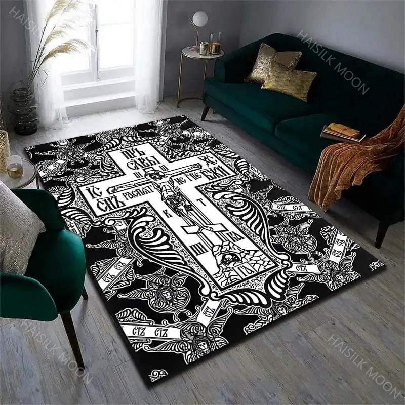 Christian believers Eastern Orthodox cross Pattern Rug Carpets for Bedroom Living Room Mat Creative Door Mat Dressing Room Rugs