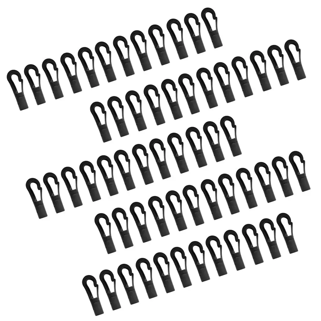 Bungee Cord Karabiner Hook Plastic Shock Rope Ends Closed Cord Ends for Securing Canopies Luggage Racks Marine Use