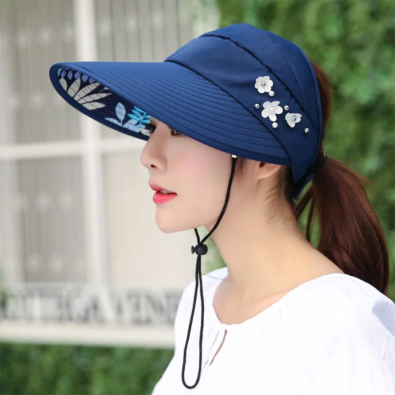 

Hat Women's Summer Travel Leisure All-match Fashionable Korean Style Foldable Sunscreen Women's Outdoor Sun Hat Adustable