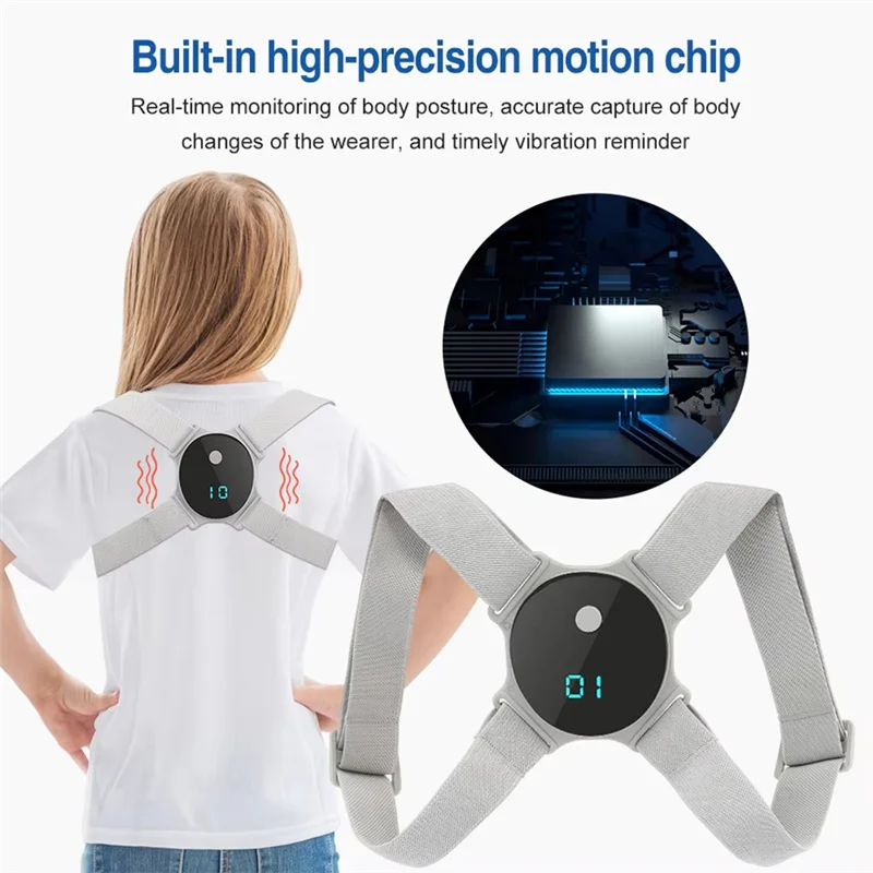 B18B Intelligent Vibration Reminder Posture Corrector Anti Hunchback Belt Preventing Myopia Hunchback Device For Adult Child