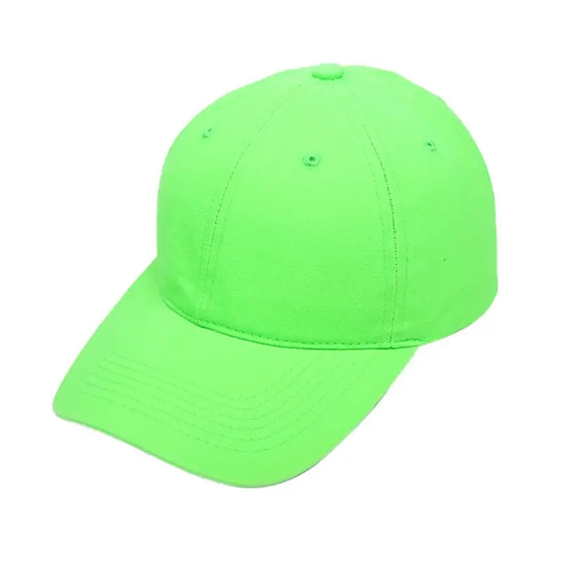 Vintage Cotton Adjustable Baseball Cap Men and Women for Sun for Protection Bright Neon Solid Color Classic Hip Hop Dad Dropship