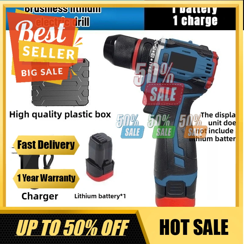 

【Fast Delivery】16.8V Rechargeable Electric Screwdriver, Rechargeable Drill, Household Handheld Drill, Two Speed Adjustable Pisto