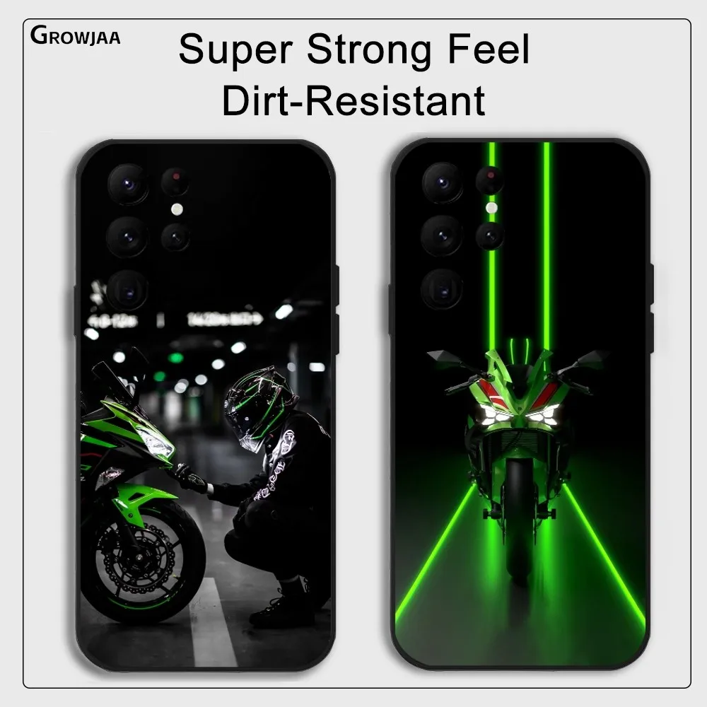 

K-kawasakies Motorcycle Phone Case For Samsung Galaxy S25 S24 S22 S23 Ultra S21 S20 Plus 5G Protective Silicone Funda