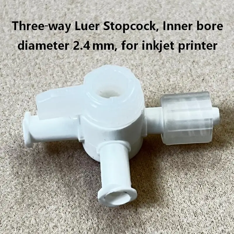 3‑Way Luer Stopcock Ink Valve Bore 2.4mm for Eco‑solvent UV Inkjet Printer Plotter Ink Tube Switch Valve