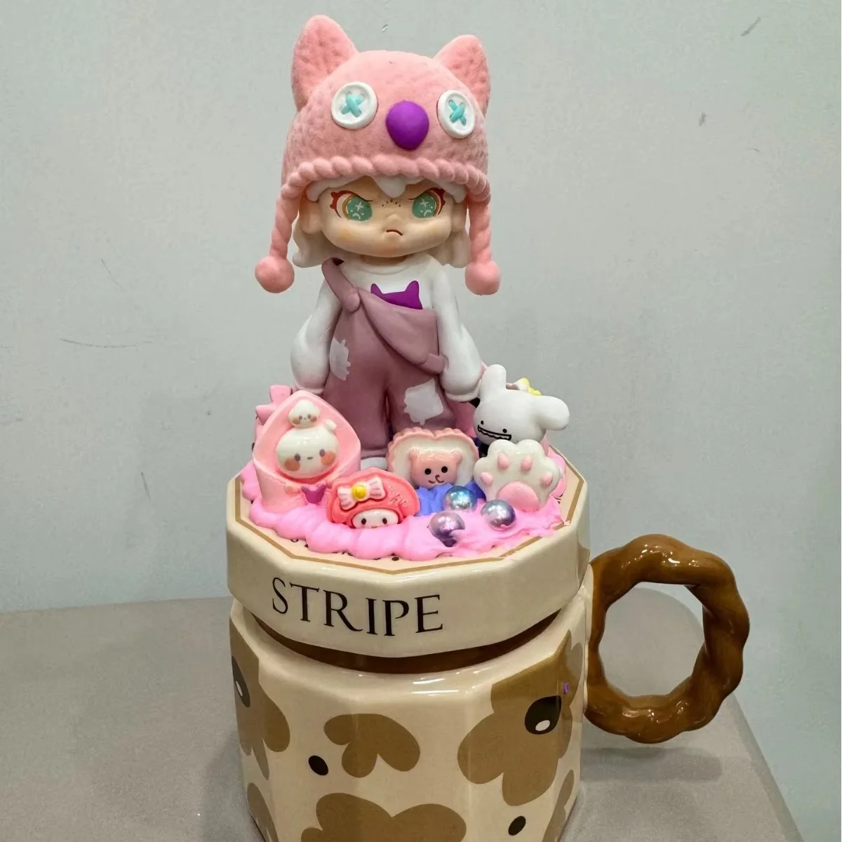 

Blind box mug, cream glue mug, DIY ceramic water cup with lid, bubble mat handmade product