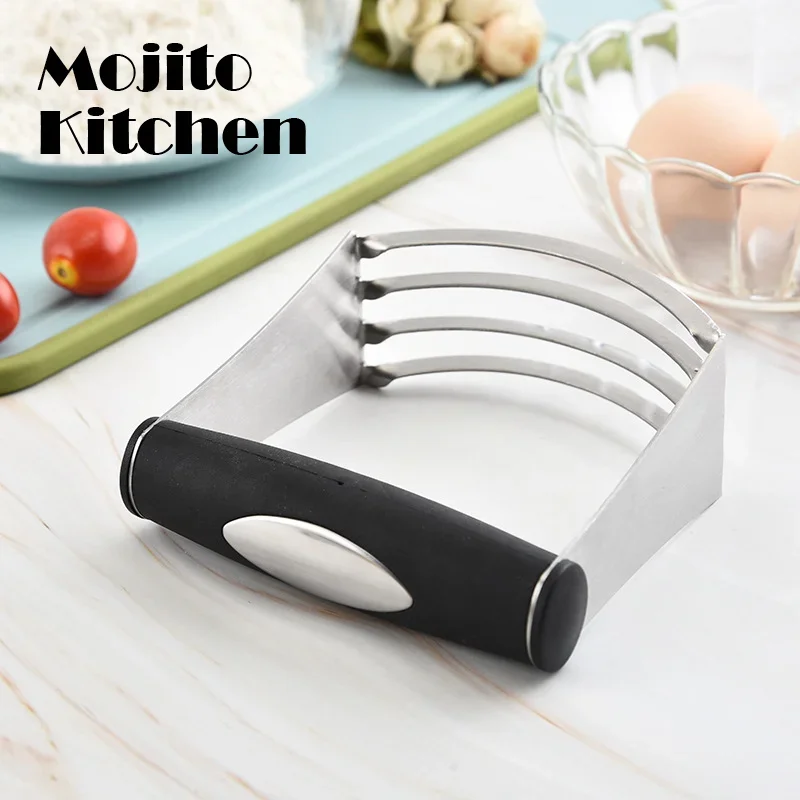 Hand Held 5 Blades Dough Blender Stainless Steel Duty Pastry Flour Cream Mixing Cutter Chopper Kitchen Baking  Butter Tools