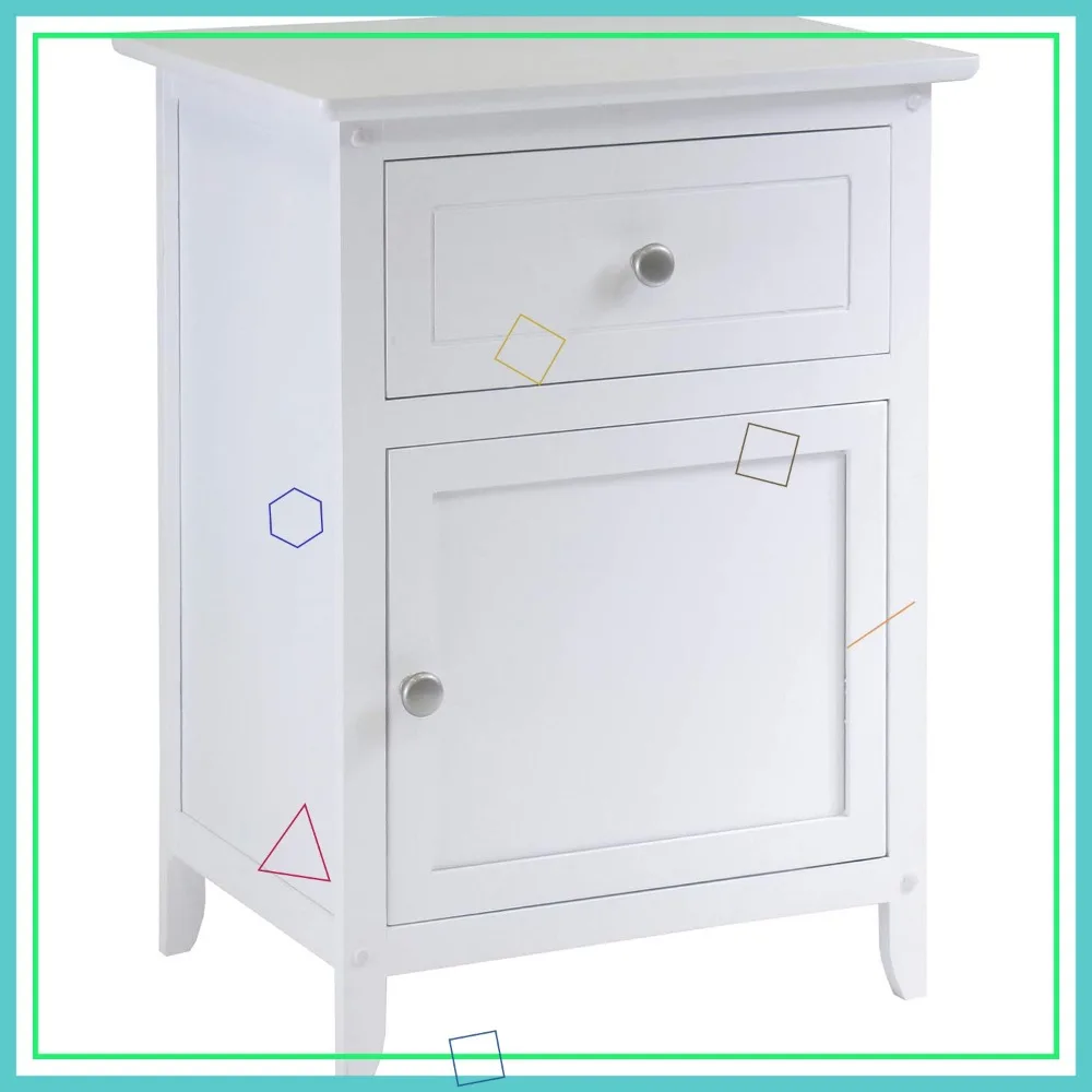 

Элегантный белый акцентный стол с выдвижным ящиком и шкафом для гостиной, спальни, кабинета — компактное решение для хранения вещей