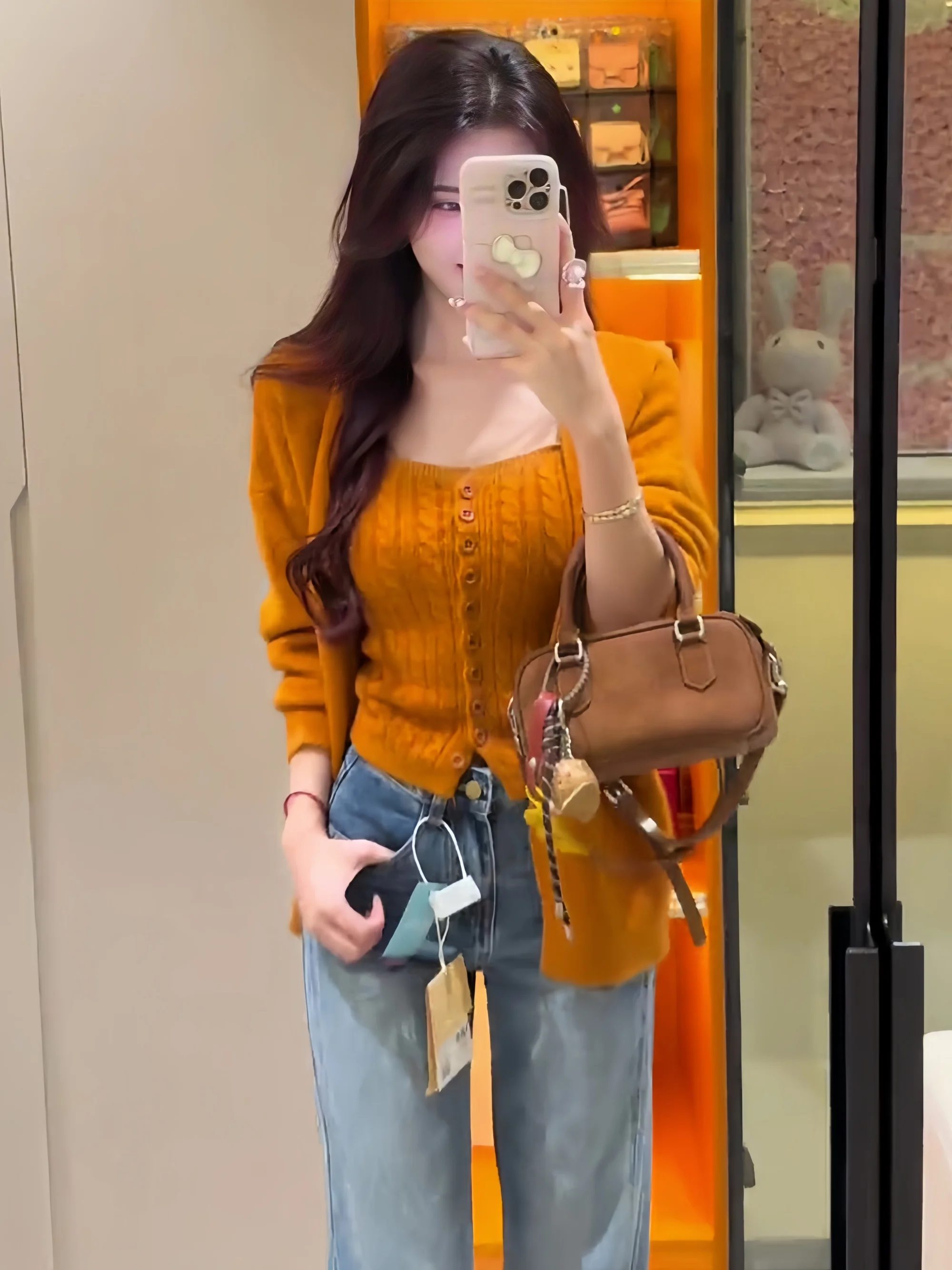 Suéter trenzado de punto coreano para mujer, abrigo, novedad de otoño, conjunto de dos piezas de sensación de gama alta, prendas de vestir exteriores coreanas