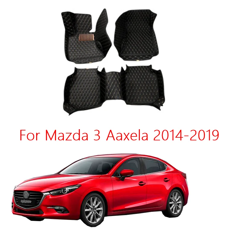 

Автомобильные коврики для Mazda 3 Axela 2019 2018 2017 2016 2015 2014, коврики, Декоративные Чехлы, автомобильные Водонепроницаемые кожаные накладки на ножки