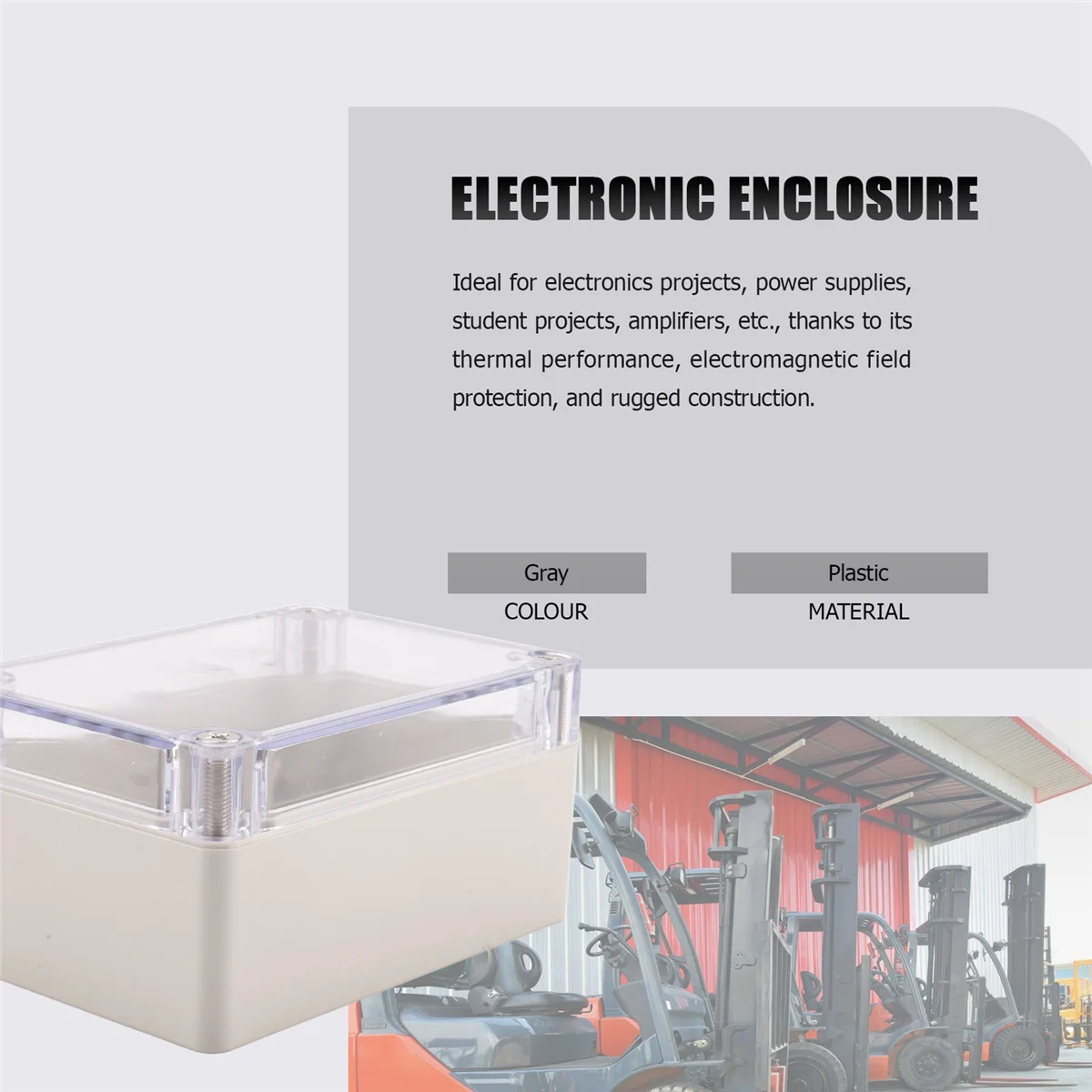 Caja de conexiones de proyectos electrónicos de plástico, cubierta transparente, 100x68x50mm