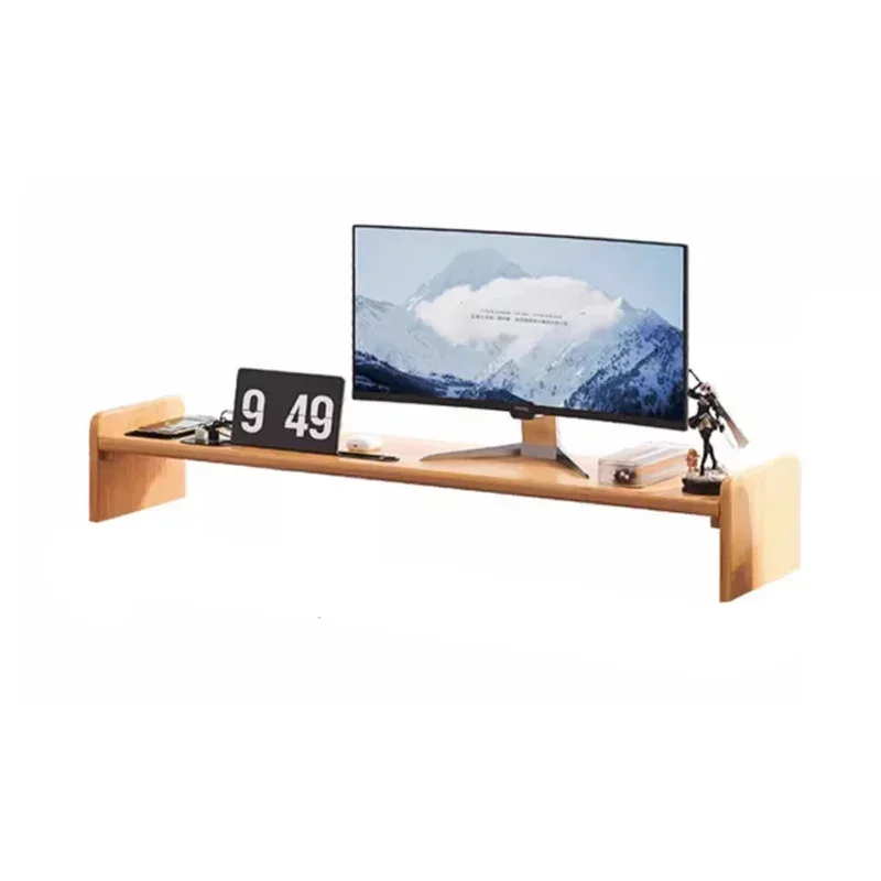 

Recommend Wooden Desktop Computer Monitor Heightening Frame Black Walnut Wireless Charging USB Interface Laptop Stand Retro