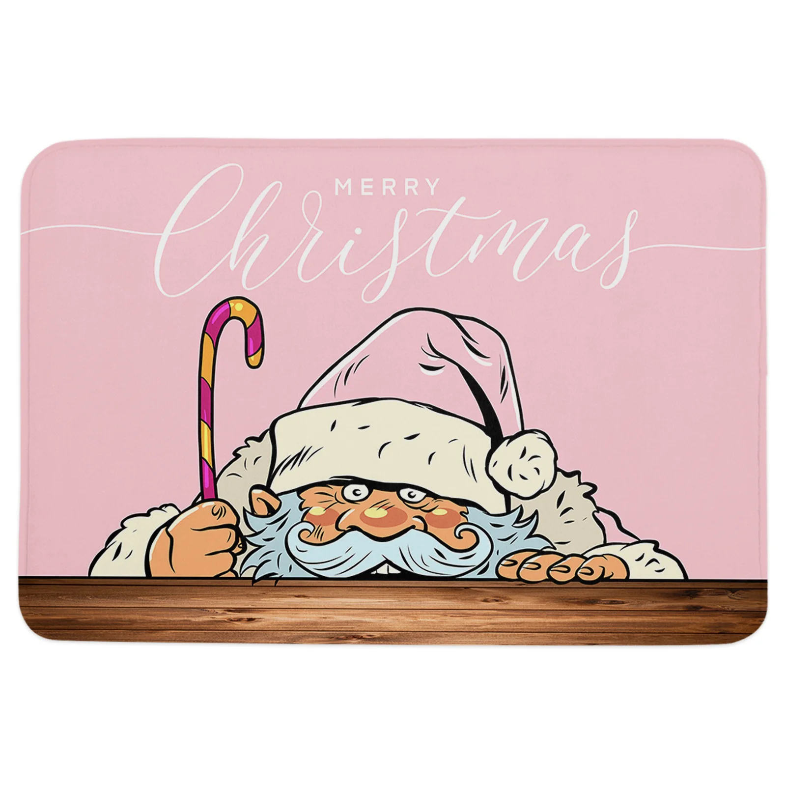 Christmas Santa Claus Pink Doormat Decorations for Home Carpet Navidad Ornament New Year Gifts Xmas Party Decor Rug Mat