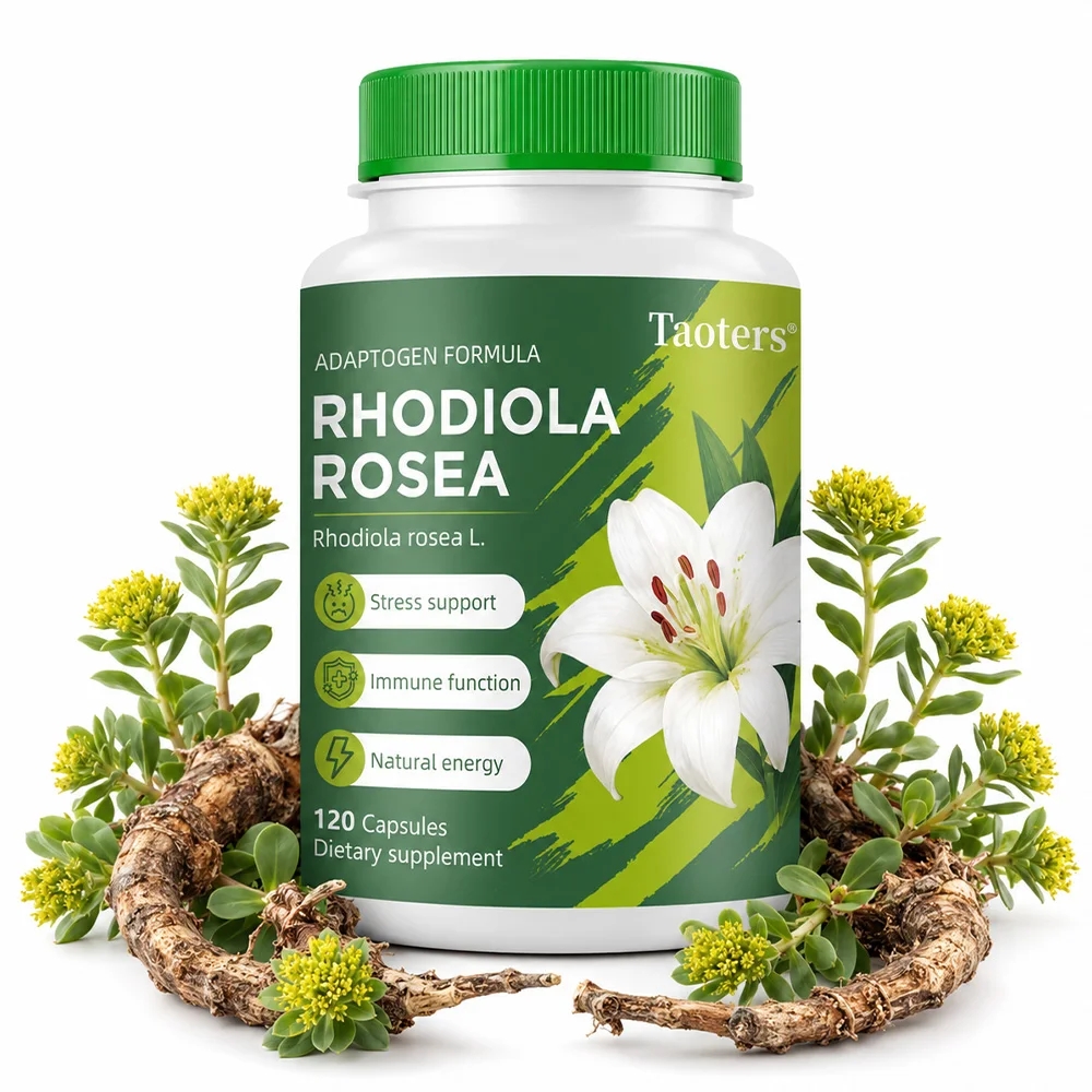 Rhodiola Rosea Supplement, Herbal Blend for Stress Relief & Focus, Support Energy, Focus & Cognitive Performance Daily Wellness