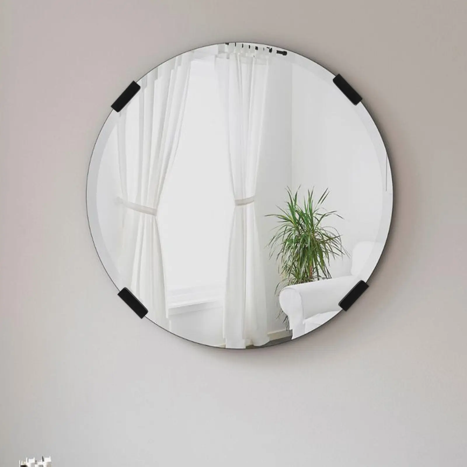 

8Pcs Stainless Steel Mirror Holder Clips Heavy Duty Frameless Mirror Mounting Hardware Wall Hangers Secure Stable Hold