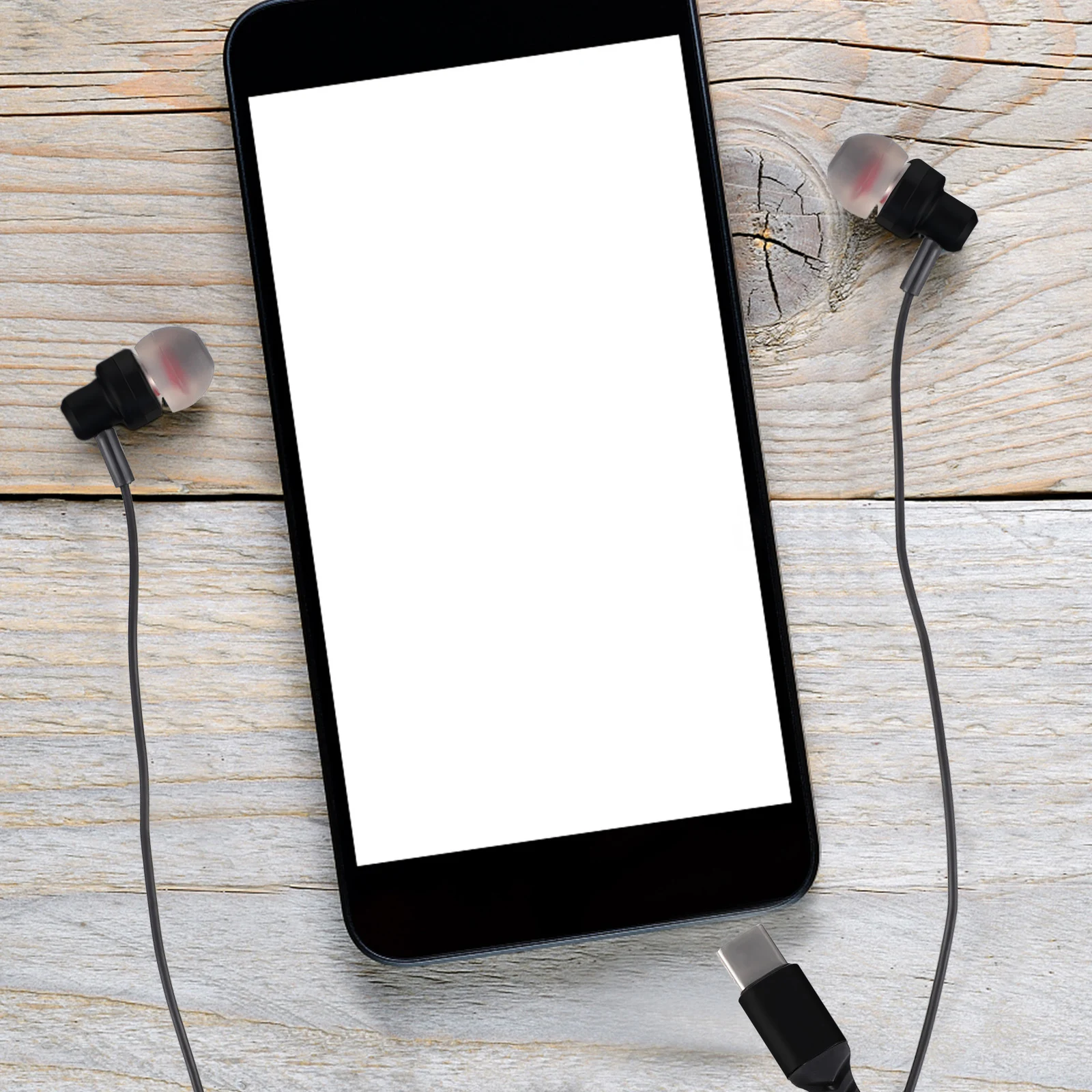

Type c Headphones Black 12mm Earplugs Noise Cancelling Microphone Volume Control Wired Earphones for Sports Travel Fitness