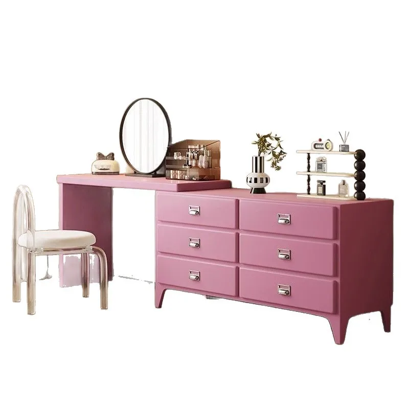 Simple modern dopamine chest Internet celebrity bedside cabinet Little princess girl bedroom corner solid wood dresser