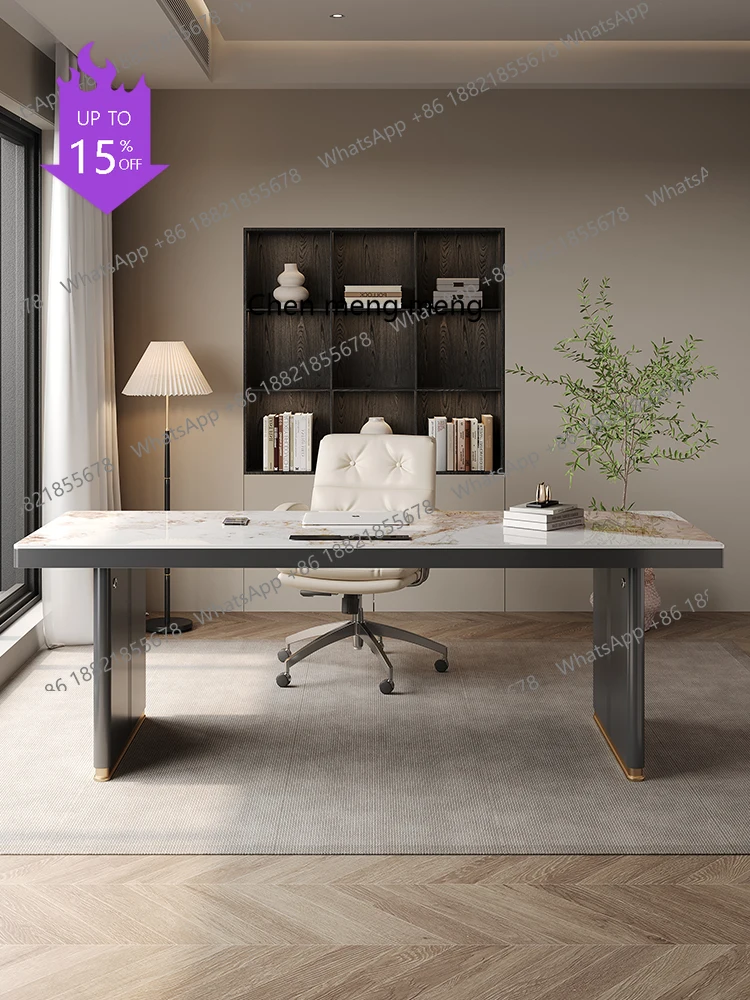 X188 Luxury Rock Slab Large Desk Long Study Desk for Living Room Dining Room Home Study Room Work Desk