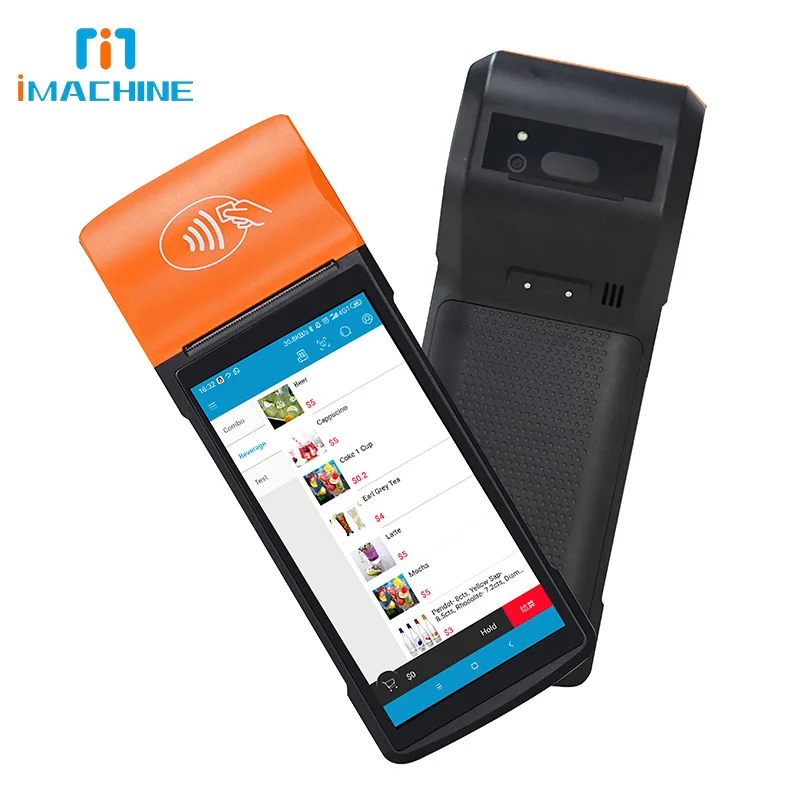 

6" Portable Android Handheld POS Terminal with Built-In Printer Mobile Sales Electronic Payment Terminal NFC WiFi Connectivity