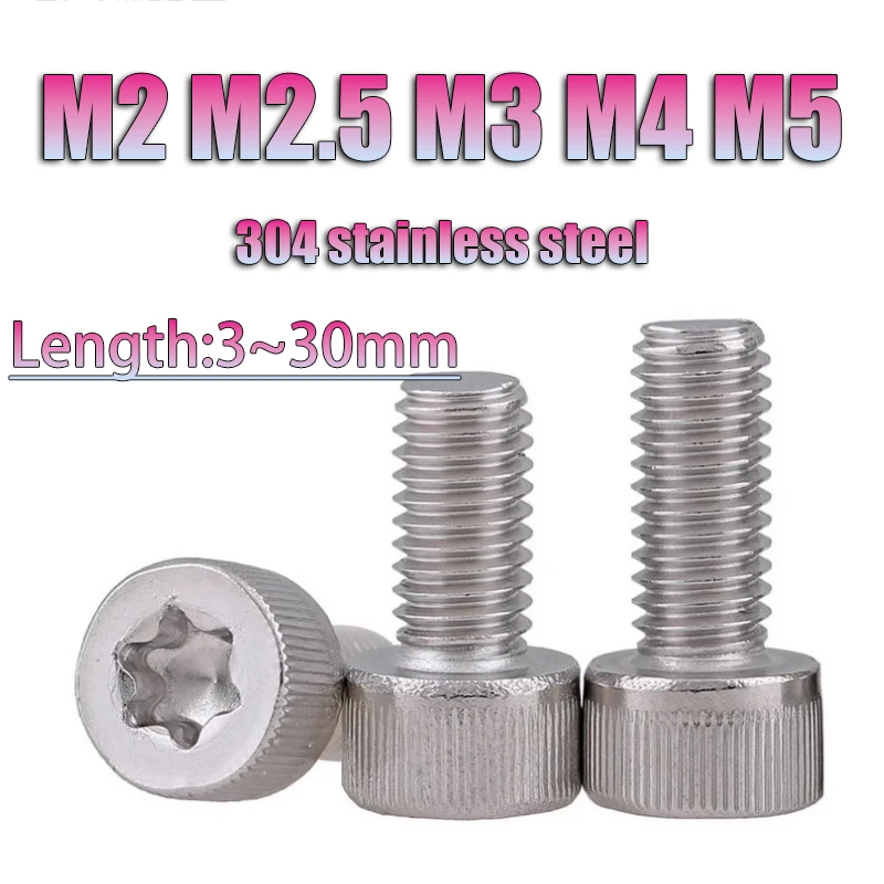 M2 M2.5 M3 M4 M5 304 A2 Stainless Steel Six-Lobe Socket Cap Head Torx Bolt Six Lobe Anti Theft and Anti Disassembly Screws