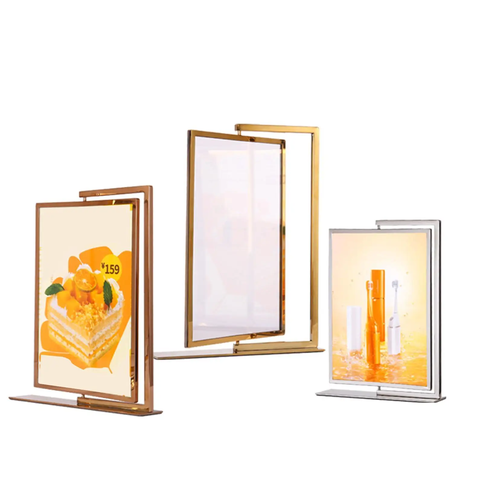 Double-sided A4 Menu Paper Poster Board Stand Table Standing Advertising Sign Holder Price List Display Stand Wedding Shelf