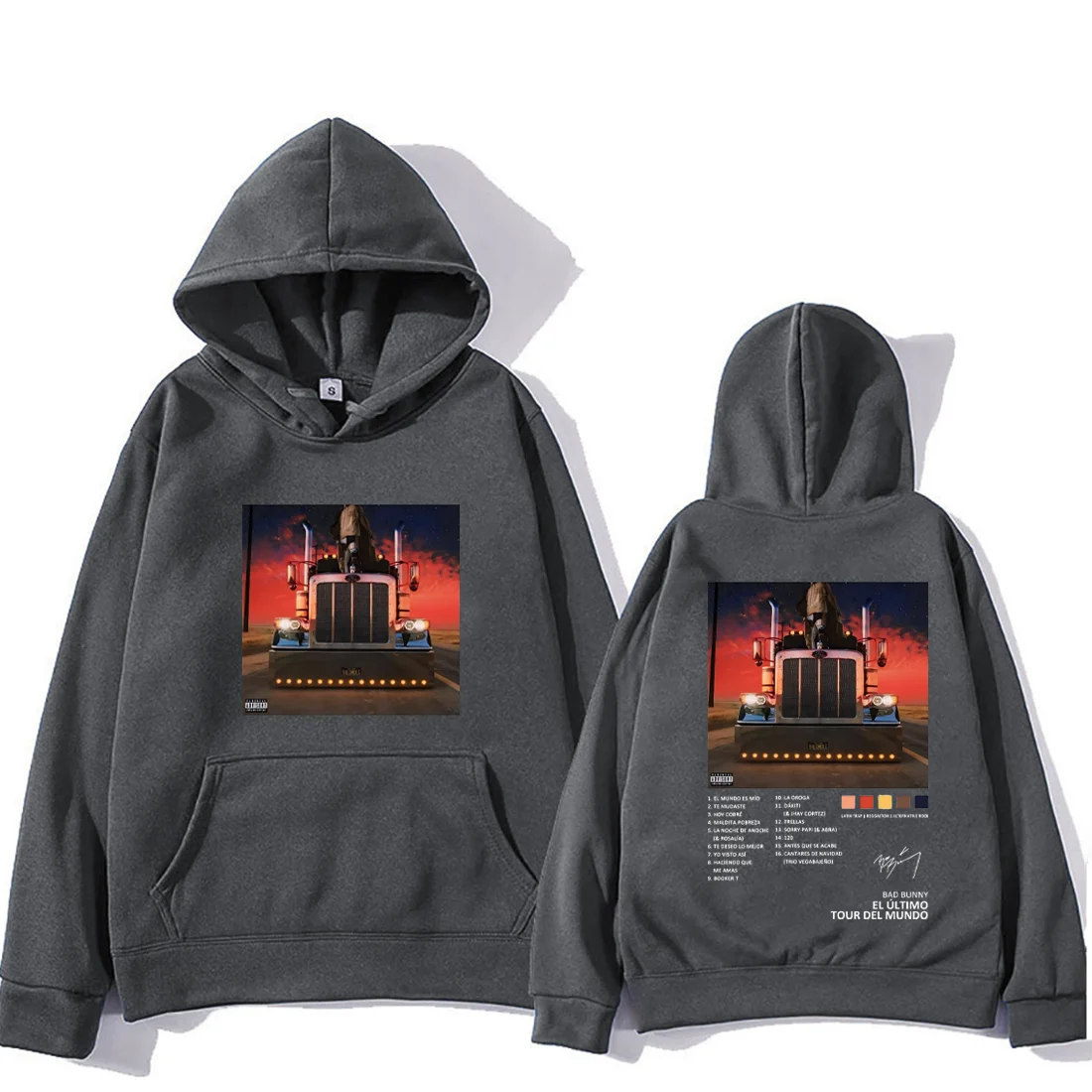 Bad Bunny Autumn Winter 2025 Graphics Hoodie Men Women's pullover vintage Fleece clothes fashion Long sleeve hip hop streetwear