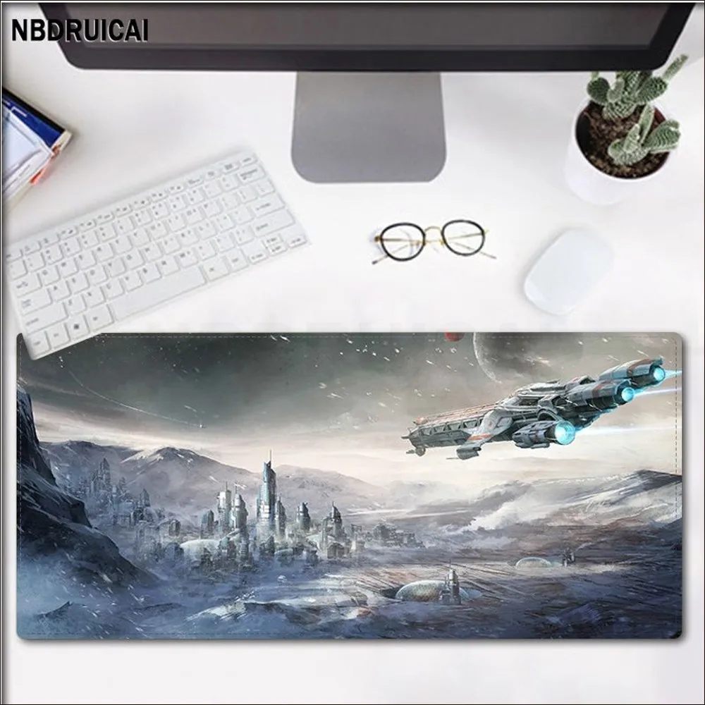 Imagem -05 - Star Citizen-grande Mouse Pad Gaming Tamanho Grande xl com Borda de Bloqueio para Teclado do Jogo Gamer