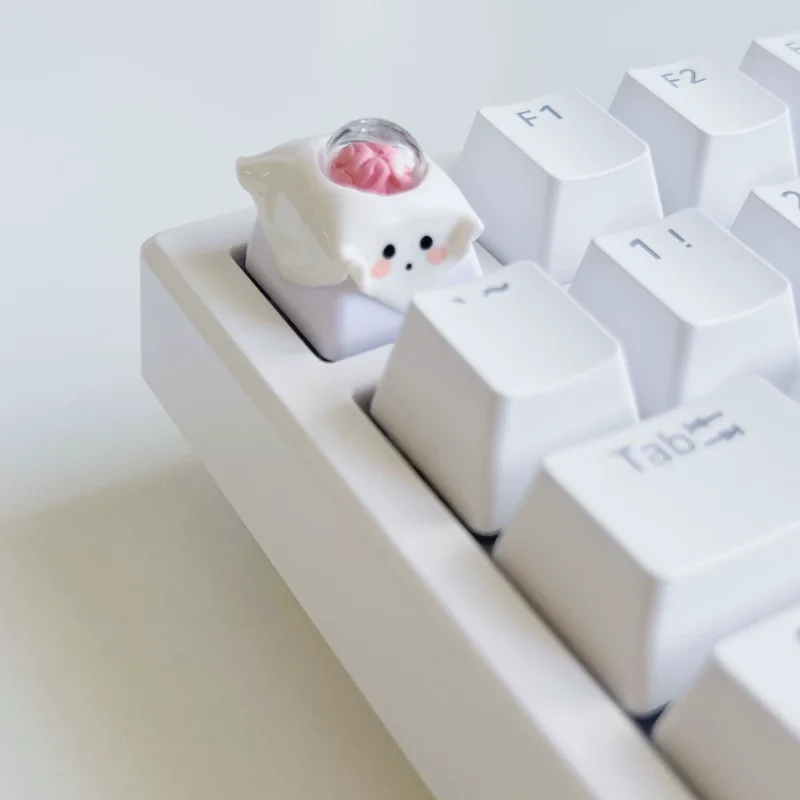 Cute Cartoon Keycaps para teclado mecânico, design original, Handmade Luminous Ghost Keycaps, Acessórios personalizados Anime